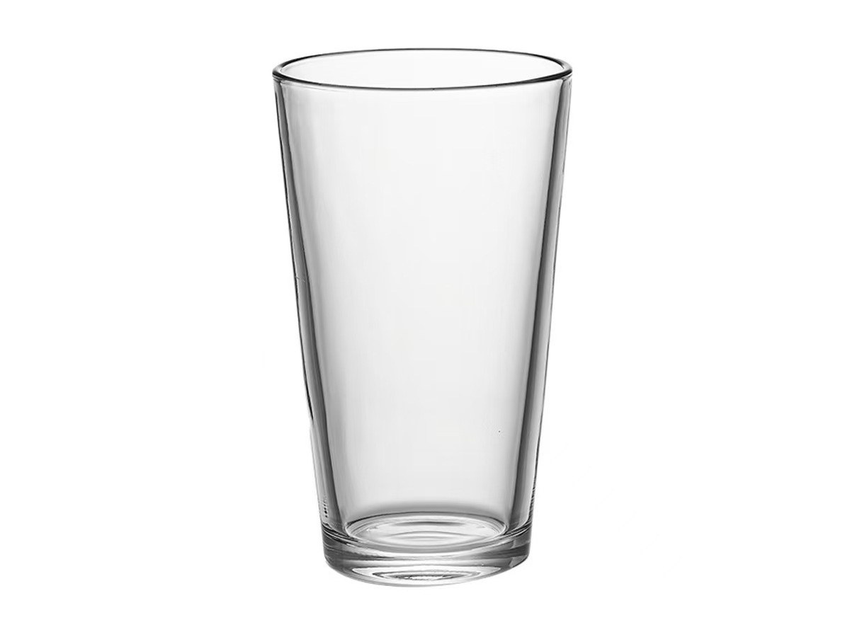 Clear pint glass prepared for a one-color promotional imprint.