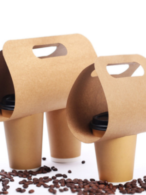 Two Cup-Disposable Coffee Kraft Paper Cup Holder