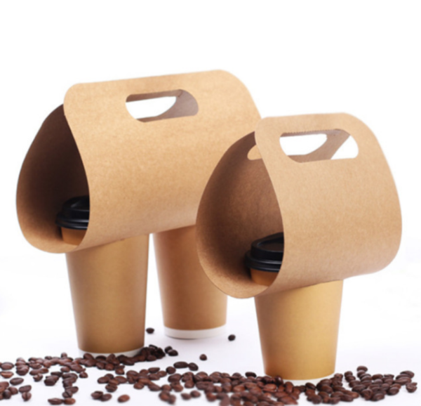 Two Cup-Disposable Coffee Kraft Paper Cup Holder